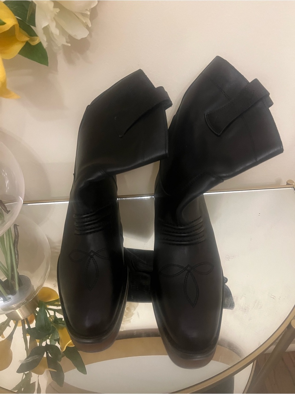 Women’s Black Ankle Booties — Soft Leather Pull-On Style